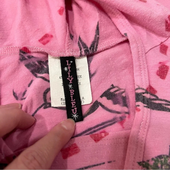 Lily Bleu girls Pink shirt with a hood size Large - Picture 6 of 11